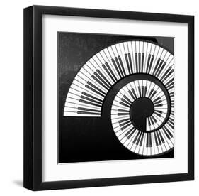 Abstract Piano Keys Spiral-null-Framed Art Print