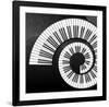 Abstract Piano Keys Spiral-null-Framed Art Print