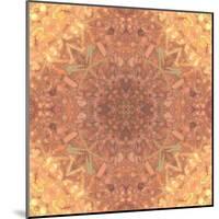 Abstract Pink Peach Stained Glass Kaleidoscope Background-FinaLee-Mounted Art Print