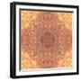 Abstract Pink Peach Stained Glass Kaleidoscope Background-FinaLee-Framed Art Print