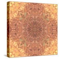 Abstract Pink Peach Stained Glass Kaleidoscope Background-FinaLee-Stretched Canvas