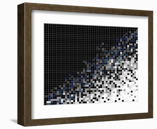 Abstract Pixel Mosaic Illustration-vska-Framed Art Print