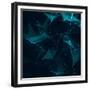 Abstract Polygonal Space Low Poly Dark Background with Connecting Dots and Lines. Connection Struct-Creative Mood-Framed Premium Giclee Print