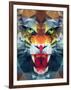 Abstract Polygonal Tiger. Geometric Hipster Illustration. Polygonal Poster-Merfin-Framed Art Print