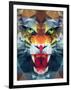 Abstract Polygonal Tiger. Geometric Hipster Illustration. Polygonal Poster-Merfin-Framed Art Print