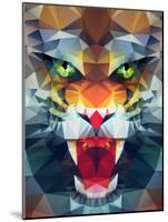 Abstract Polygonal Tiger. Geometric Hipster Illustration. Polygonal Poster-Merfin-Mounted Art Print