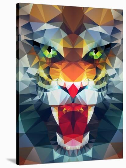 Abstract Polygonal Tiger. Geometric Hipster Illustration. Polygonal Poster-Merfin-Stretched Canvas