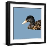 Abstract Polygonal Vector Illustration. Portrait of Duck-Jan Fidler-Framed Art Print