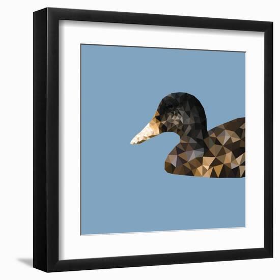 Abstract Polygonal Vector Illustration. Portrait of Duck-Jan Fidler-Framed Art Print