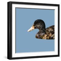 Abstract Polygonal Vector Illustration. Portrait of Duck-Jan Fidler-Framed Art Print