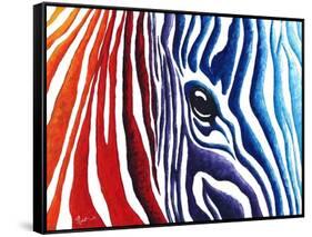 Abstract Pop Zebra-Megan Aroon Duncanson-Framed Stretched Canvas