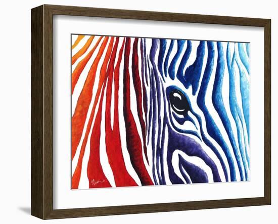 Abstract Pop Zebra-Megan Aroon Duncanson-Framed Art Print