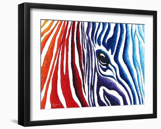 Abstract Pop Zebra-Megan Aroon Duncanson-Framed Art Print