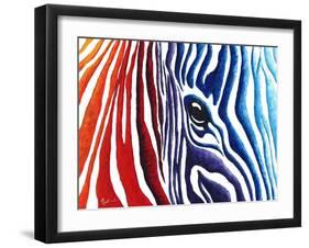 Abstract Pop Zebra-Megan Aroon Duncanson-Framed Art Print