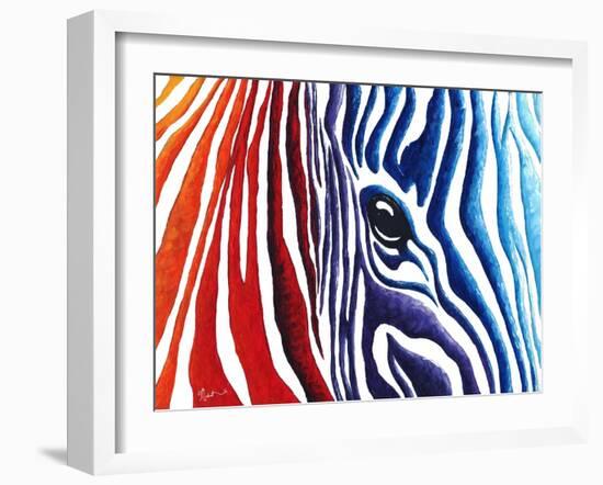 Abstract Pop Zebra-Megan Aroon Duncanson-Framed Art Print