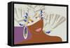 Abstract Portrait of an African Woman in a Hat with a Butterfly, Pink Lipstick and Earrings Beauty-Viktoriya Panasenko-Framed Stretched Canvas