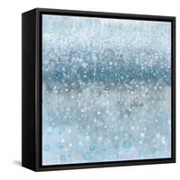 Abstract Rain Slate Blue-Danhui Nai-Framed Stretched Canvas