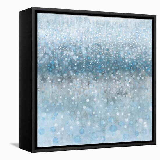 Abstract Rain Slate Blue-Danhui Nai-Framed Stretched Canvas