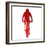 Abstract Red Mountain Biking-Michal Sanca-Framed Art Print