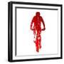 Abstract Red Mountain Biking-Michal Sanca-Framed Art Print