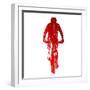 Abstract Red Mountain Biking-Michal Sanca-Framed Art Print