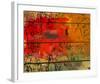 Abstract Red on Wood-Irena Orlov-Framed Art Print