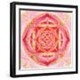 Abstract Red Painted Picture With Circle Pattern, Mandala Of Muladhara Chakra-shooarts-Framed Art Print