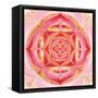 Abstract Red Painted Picture With Circle Pattern, Mandala Of Muladhara Chakra-shooarts-Framed Stretched Canvas