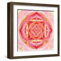 Abstract Red Painted Picture With Circle Pattern, Mandala Of Muladhara Chakra-shooarts-Framed Art Print