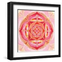 Abstract Red Painted Picture With Circle Pattern, Mandala Of Muladhara Chakra-shooarts-Framed Art Print