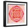 Abstract Red Painted Picture With Circle Pattern, Mandala Of Muladhara Chakra-shooarts-Framed Art Print