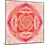 Abstract Red Painted Picture With Circle Pattern, Mandala Of Muladhara Chakra-shooarts-Mounted Art Print