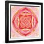 Abstract Red Painted Picture With Circle Pattern, Mandala Of Muladhara Chakra-shooarts-Framed Art Print