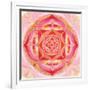 Abstract Red Painted Picture With Circle Pattern, Mandala Of Muladhara Chakra-shooarts-Framed Art Print