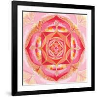 Abstract Red Painted Picture With Circle Pattern, Mandala Of Muladhara Chakra-shooarts-Framed Art Print