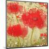Abstract Red Poppy Trio-Irena Orlov-Mounted Art Print