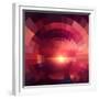 Abstract Red Shining Circle Tunnel Background-art_of_sun-Framed Premium Giclee Print