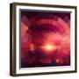 Abstract Red Shining Circle Tunnel Background-art_of_sun-Framed Art Print