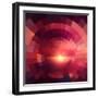 Abstract Red Shining Circle Tunnel Background-art_of_sun-Framed Art Print