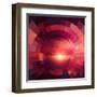 Abstract Red Shining Circle Tunnel Background-art_of_sun-Framed Art Print