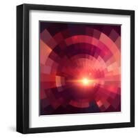 Abstract Red Shining Circle Tunnel Background-art_of_sun-Framed Art Print