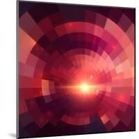 Abstract Red Shining Circle Tunnel Background-art_of_sun-Mounted Art Print