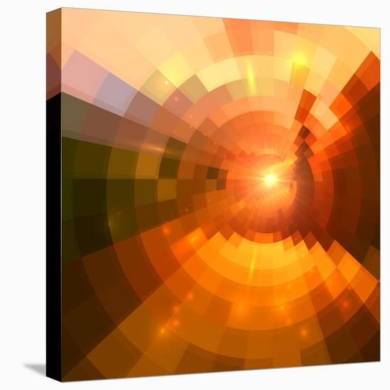 Abstract Red Shining Circle Tunnel Background-art_of_sun-Stretched Canvas
