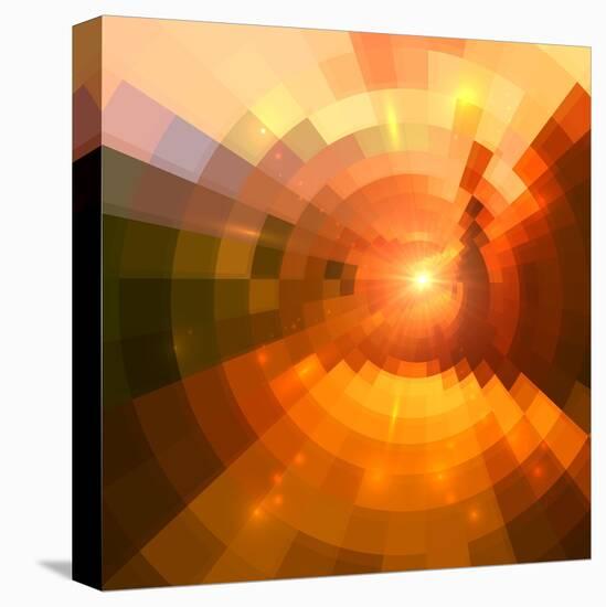 Abstract Red Shining Circle Tunnel Background-art_of_sun-Stretched Canvas