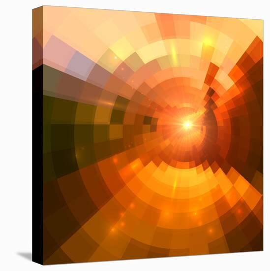 Abstract Red Shining Circle Tunnel Background-art_of_sun-Stretched Canvas