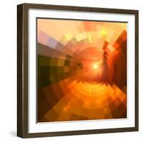 Abstract Red Shining Circle Tunnel Background-art_of_sun-Framed Art Print