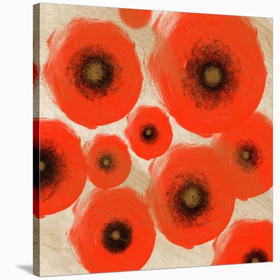 Abstract Red swhirls-Yashna-Stretched Canvas