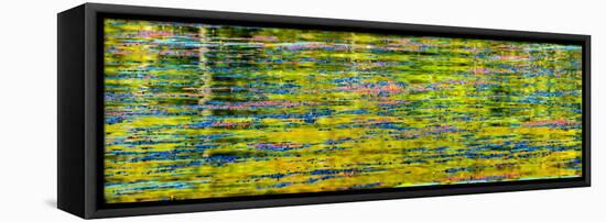 Abstract reflection of Lake Washington. Kirkland, Washington State.-William Perry-Framed Stretched Canvas