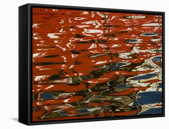 Abstract Reflection of Ship on Water, Helsinki, Finland-Nancy & Steve Ross-Framed Stretched Canvas