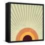 Abstract Retro Starburst Background-one AND only-Framed Stretched Canvas